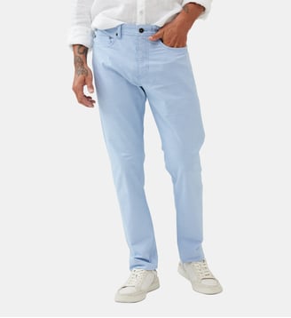 Jean droit en coton stretch léger Gunn - Rodd & Gunn - Bleu ciel