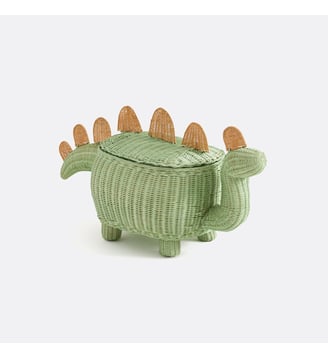 Panier enfant dinosaure en rotin - La Redoute Interieurs - Vert et naturel