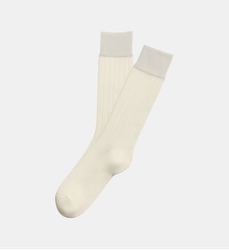 Chaussettes en laine et coton - Amande - Arthur - Écru