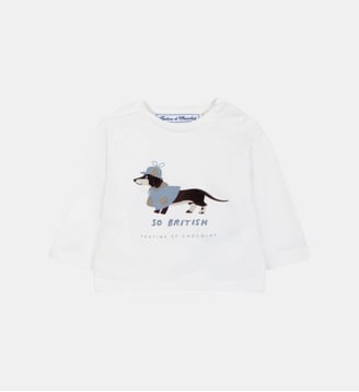 T-shirt -  horizon coton imprimé british dogs - Tartine Et Chocolat - Écru