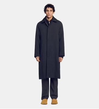 Manteau oversize et long - Sandro - Anthracite chiné