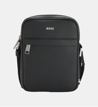 Sac à main modèle Zair en cuir - BOSS - Noir