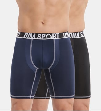 Lot de 2 Boxers Long Microfibre Sport - Dim - Multicolore