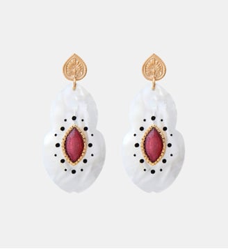 Boucles d'oreilles tiges percées   - Mindoro - Satellite - Nacre blanc