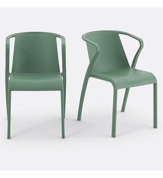 Lot de 2 fauteuils en polypropylène - La Redoute Interieurs - Vert olive