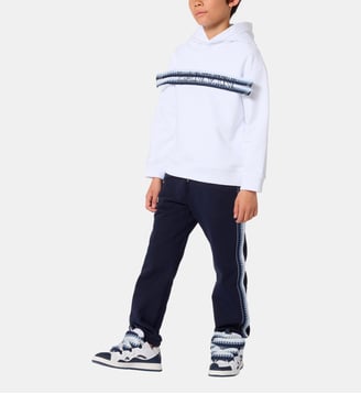 Sweat à capuche - Lanvin Kids - Blanc et bleu