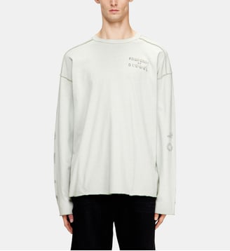 T-shirt à manches longues décontractée avec manches imprimées - Diesel - Gris clair
