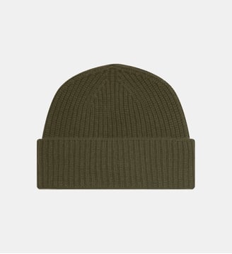 Bonnet à revers en cachemire - Bompard - Olive