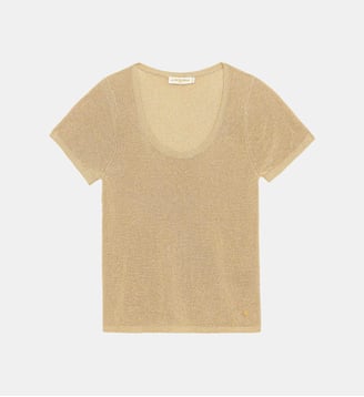 T-shirt manches courtes col rond uni MISHAN - La Petite Etoile - Doré
