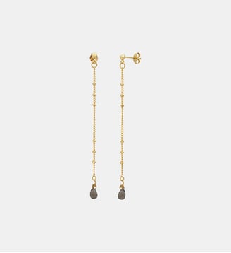 Boucles d'oreilles longues quartz fumé - danaé Caroline Najman