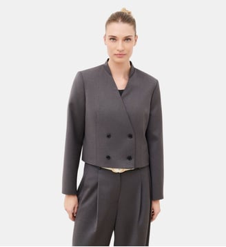 Veste vlena - Motif uni - Polyester recycle - Caroll - Gris