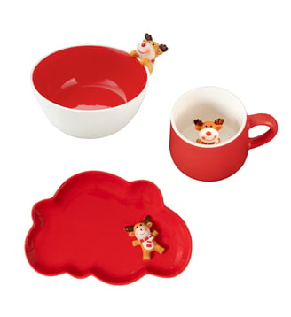 Lot de vaisselle enfant  3 pièces - Médard de Noblat - Rouge