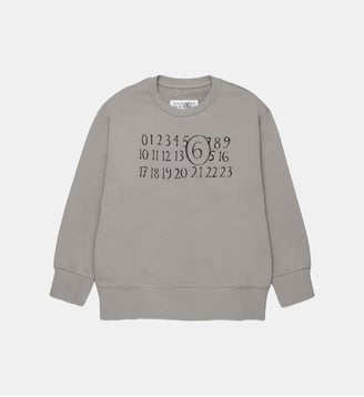 Sweat-shirt à col rond avec logo - MM6 Maison Margiela - Gris moyen
