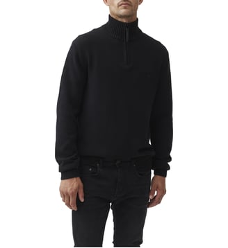 Pull droit en coton à col zip Merrick Bay - Rodd & Gunn - Onyx