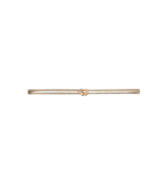 Ceinture fine en cuir métallisé - Maje - Doré clair
