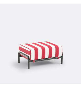 Tabouret/repose-pieds métal acier - La Redoute Interieurs - Rayé rouge et blanc
