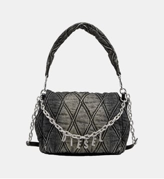 Charm-D M-Sac à bandoulière en denim matelassé - Diesel - Noir