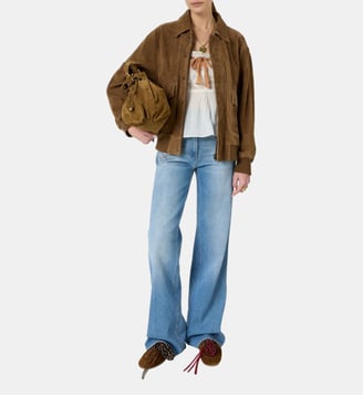Blouson en cuir velours - TACHA - Gerard Darel - Taupe