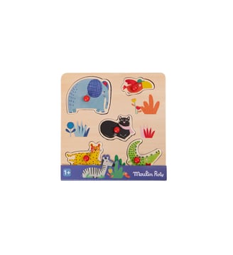 Puzzle encastrable 5 animaux Les Toupitis - Moulin Roty - Coloris unique
