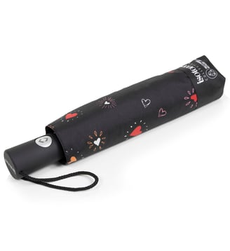 Parapluie solide, déperlant, à ouverture/ fermeture automatique - Isotoner - Coeur rouge