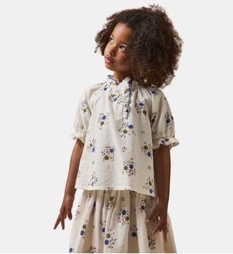 Blouse coton dobby imprimée - Cyrillus - Imprimé rosa blue