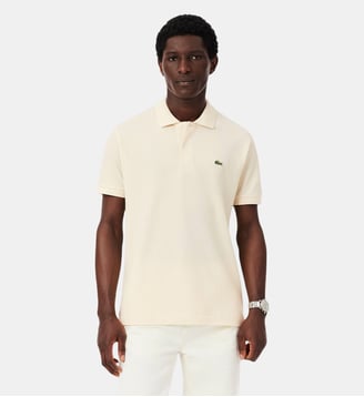Polo droit coton piqué L.12.12 - Lacoste - Crème