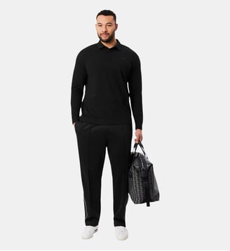 Pantalon de survêtement Piqué liserés - Lacoste - Noir