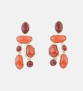 Boucles d'oreilles à cabochons bordeaux - Balaboosté - Orange