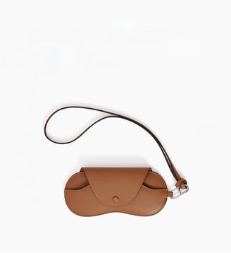 Etui à lunettes charms en cuir grainé - Le Tanneur - Camel