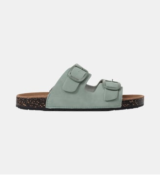 Sandales à doubles brides ultra confortables, semelle intérieure cuir Isotoner