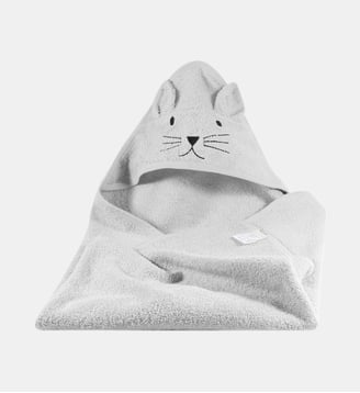 Cape de bain chat en coton - Kindsgut - Gris