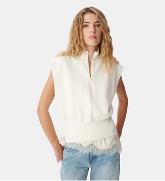 Pull sans manches tricot col camionneur Ikks
