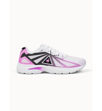 Sneakers running en mesh jacquard Vitesse - Le Coq Sportif - Optical white et fuschia pink