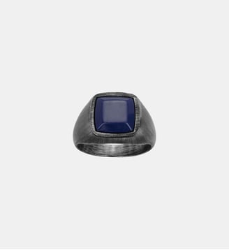 Chevalière Noah en Acier 316L avec lapis lazuli bleu saphir - Phebus - Vintage