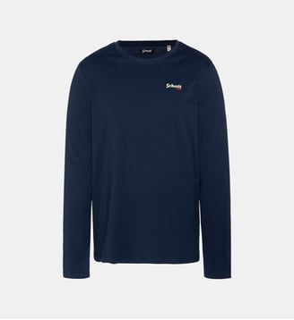 T-shirt à manches longues brodé - Schott - Marine