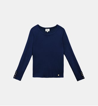 Pull col rond uni MOARA - La Petite Etoile - Marine