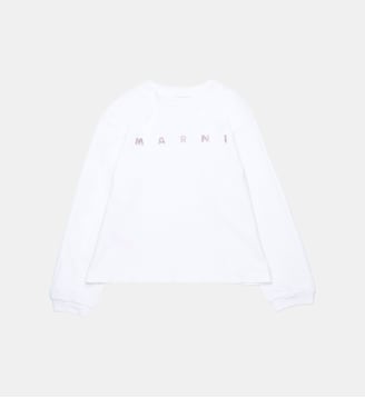 Sweat-shirt col rond avec logo - Marni - Blanc