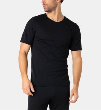Tee-shirt col rond manches courtes  LIGNE CHAUDE MERINOS - Eminence - Noir