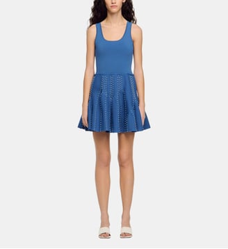Robe courte en maille perlée - Sandro - Bleu