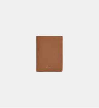 Grand portefeuille vertical zippé Lucien en cuir grainé - Le Tanneur - Marron tan
