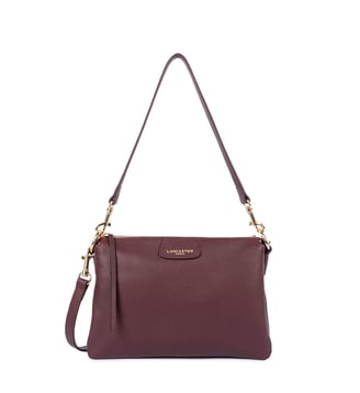 Grande pochette Dune en cuir - Lancaster - Bordeaux foncé