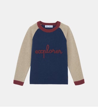 Pull -  laine broderie explorer - Tartine Et Chocolat - Marine