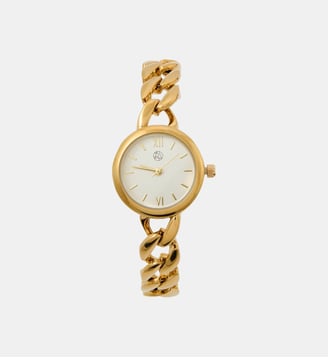 Montre cadran rond bracelet à maillons dorés - Balaboosté - Doré
