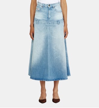 Jupe en denim à design superposé - Diesel - Bleu clair