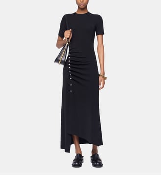 Robe longue ajustée boutons pression  - Rabanne - Noir