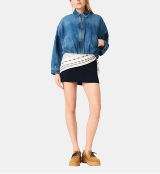 Bomber en denim - Maje - Bleu