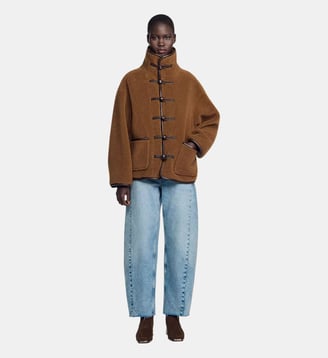 Manteau court en fausse fourrure - Sandro - Marron