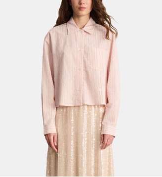 Chemise courte à rayures - CASSIA - Pablo - Nude