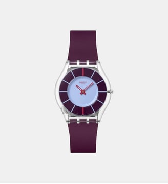 Montre Essentials Bordeaux, Bleu clair SS08K122 - Swatch - Transparent