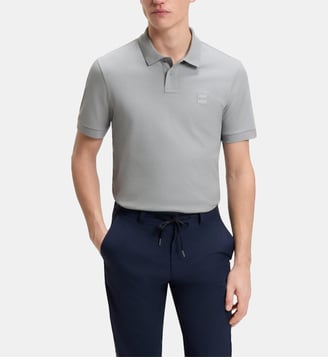 Polo modèle Passenger slim stretch patch logo - BOSS - Silver